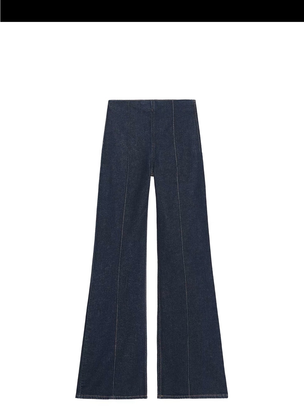 Zara Black Wide-Leg Flare Jeans with Front Seams